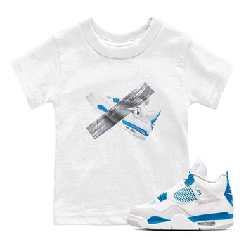 Air Jordan 4 Industrial Blue shirt to match jordans Duct Tape sneaker tees Air Jordan 4 Military Blue SNRT sneaker release tees baby toddler White 1 cotton Shirt