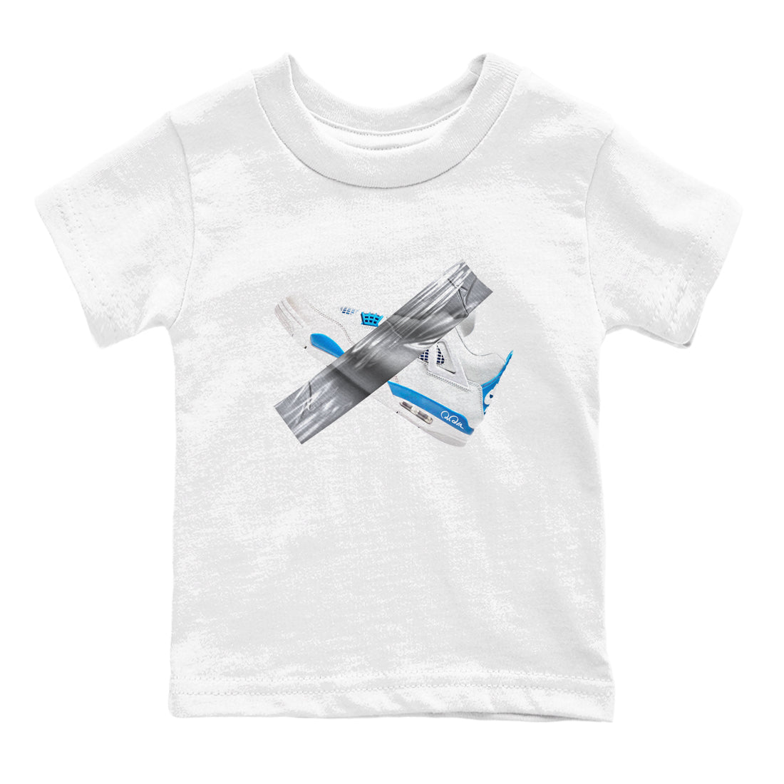 Air Jordan 4 Industrial Blue shirt to match jordans Duct Tape sneaker tees Air Jordan 4 Military Blue SNRT sneaker release tees baby toddler White 2 cotton Shirt