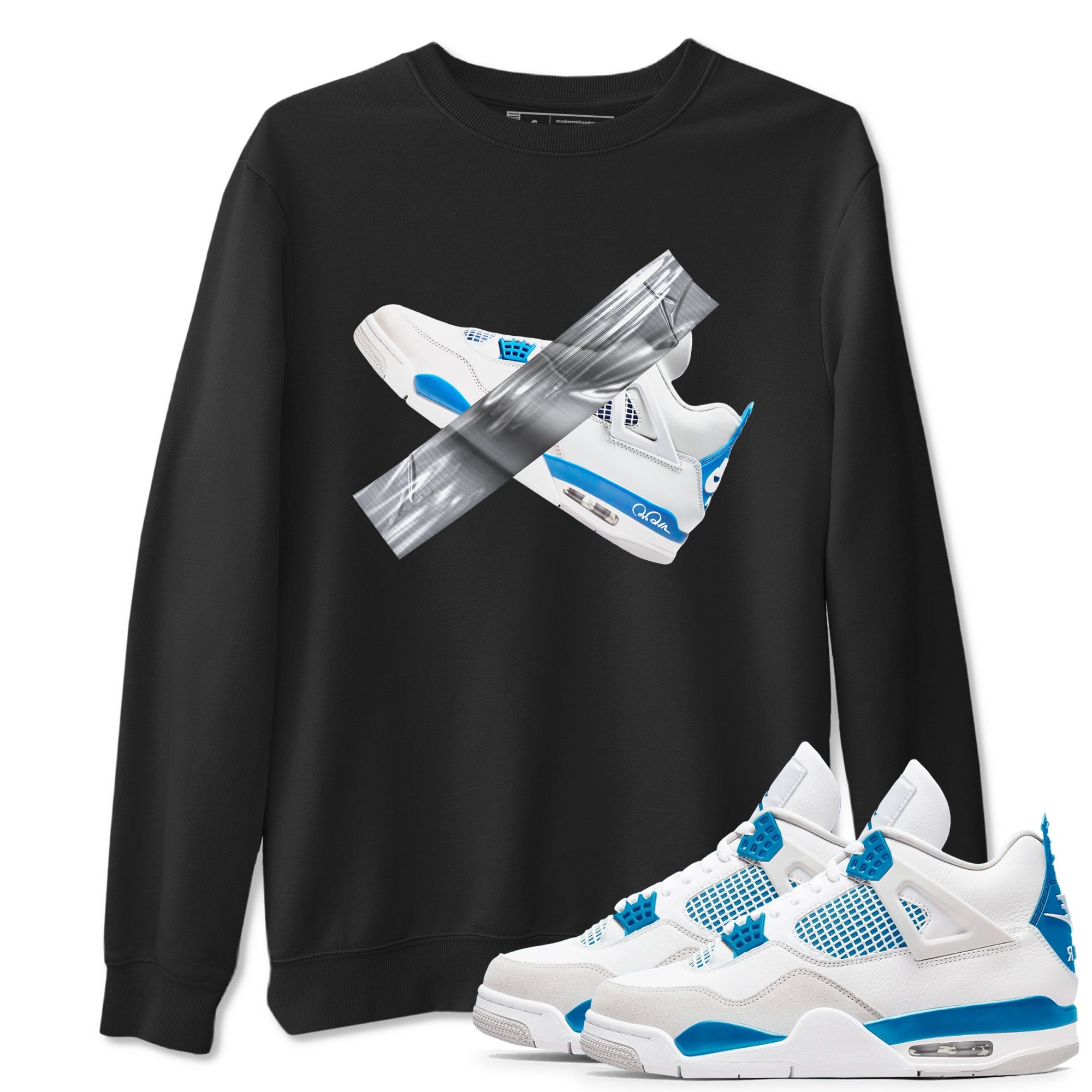 Air Jordan 4 Industrial Blue shirt to match jordans Duct Tape sneaker tees Air Jordan 4 Military Blue SNRT Sneaker Release Tees unisex cotton Black 1 crew neck shirt