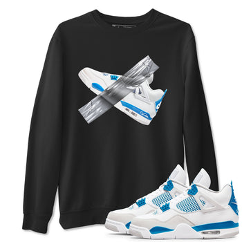 Air Jordan 4 Industrial Blue shirt to match jordans Duct Tape sneaker tees Air Jordan 4 Military Blue SNRT Sneaker Release Tees unisex cotton Black 1 crew neck shirt