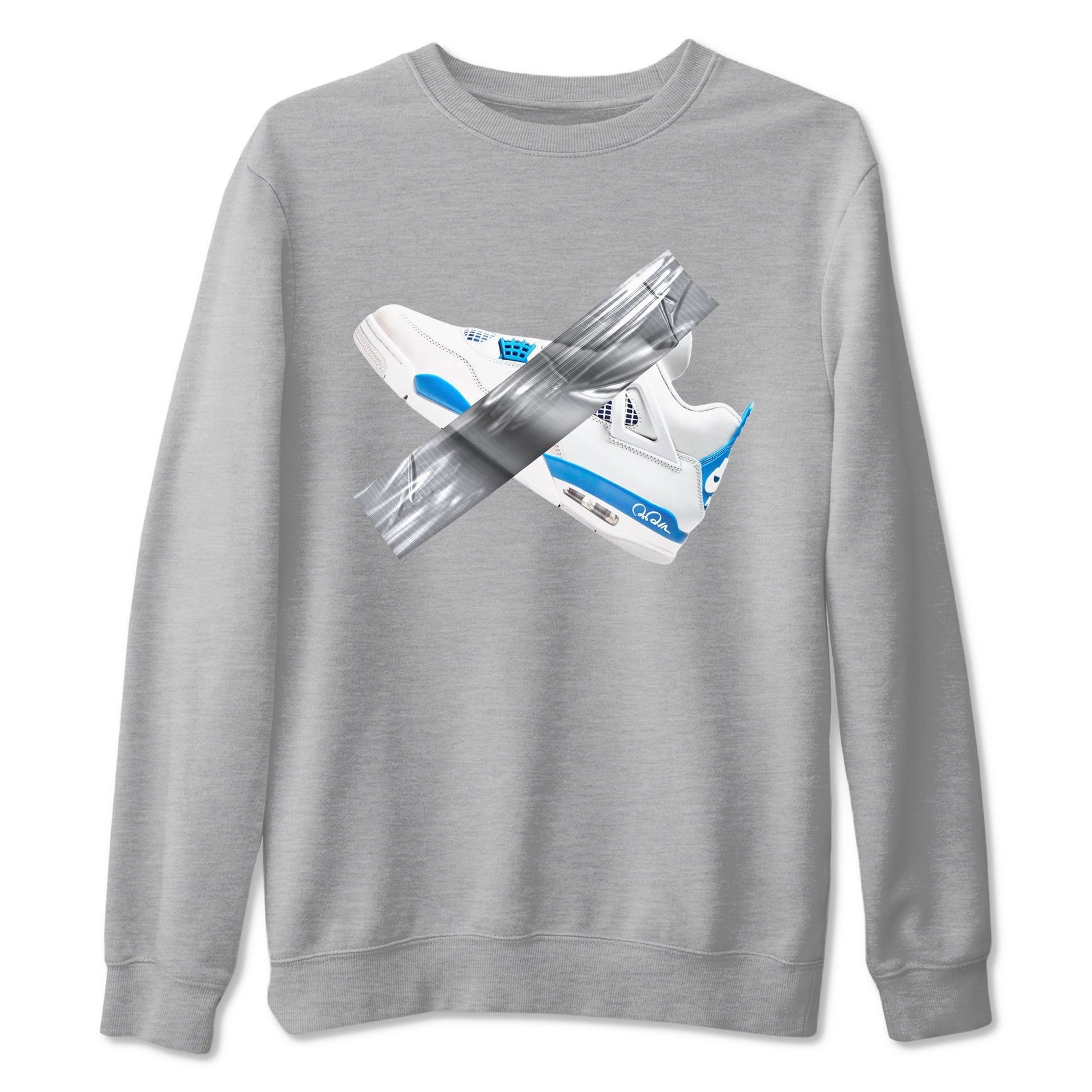 Air Jordan 4 Industrial Blue shirt to match jordans Duct Tape sneaker tees Air Jordan 4 Military Blue SNRT Sneaker Release Tees unisex cotton Heather Grey 2 crew neck shirt