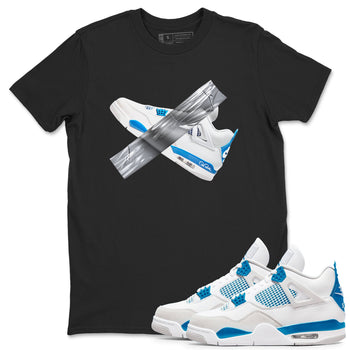 Air Jordan 4 Industrial Blue shirt to match jordans Duct Tape sneaker tees Air Jordan 4 Military Blue SNRT Sneaker Release Tees unisex cotton Black 1 crew neck shirt