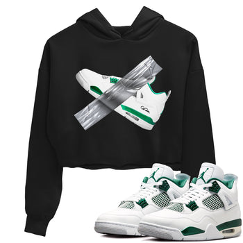 4s Oxidized Green shirts to match jordans Duct Tape sneaker match tees Air Jordan 4 Oxidized Green SNRT Sneaker Tees streetwear brand Black 1 crop tee