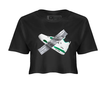 4s Oxidized Green shirts to match jordans Duct Tape sneaker match tees Air Jordan 4 Oxidized Green SNRT Sneaker Tees streetwear brand Black 2 crop tee