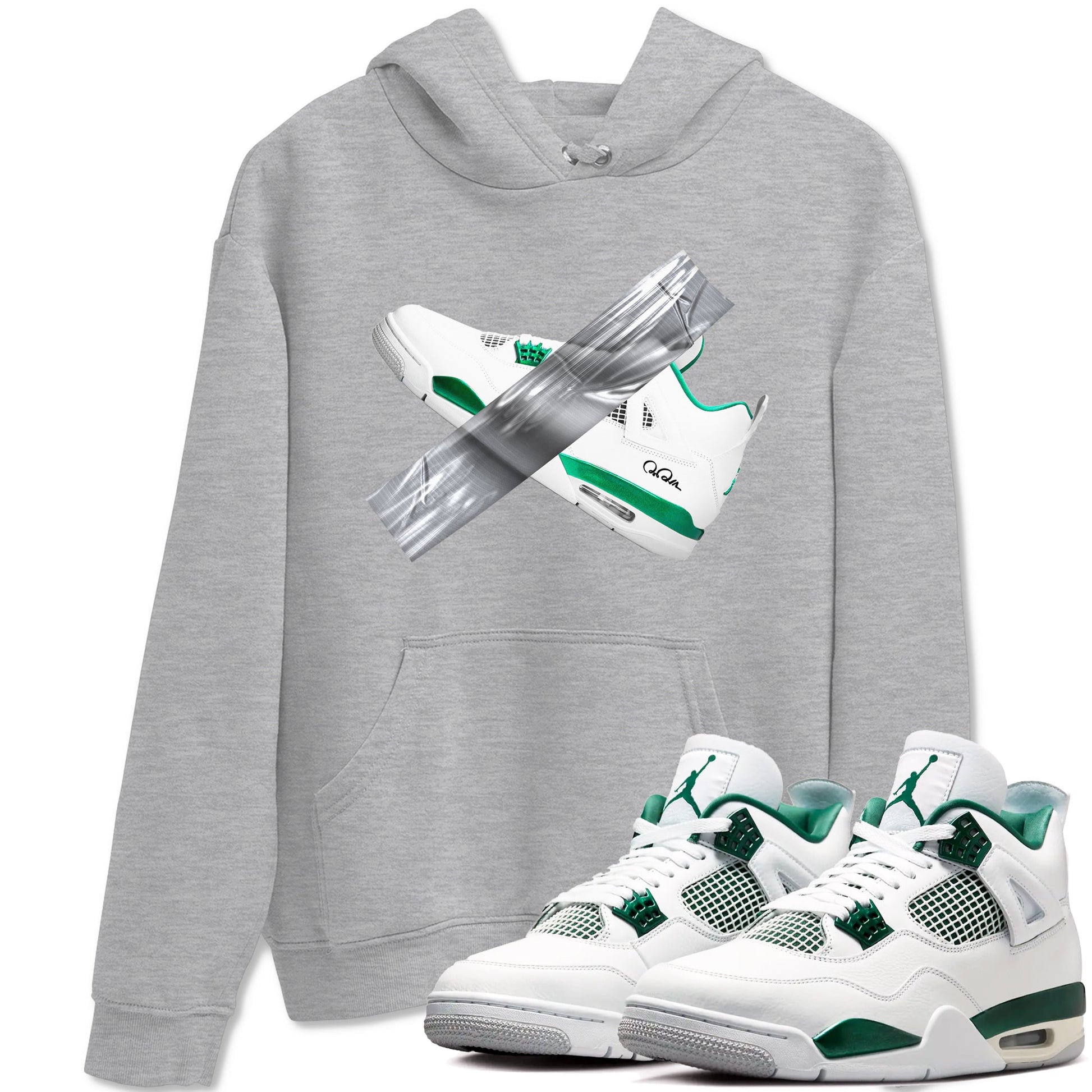 4s Oxidized Green shirts to match jordans Duct Tape sneaker match tees Air Jordan 4 Oxidized Green SNRT Sneaker Tees streetwear brand Heather Grey 1 unisex cotton tee