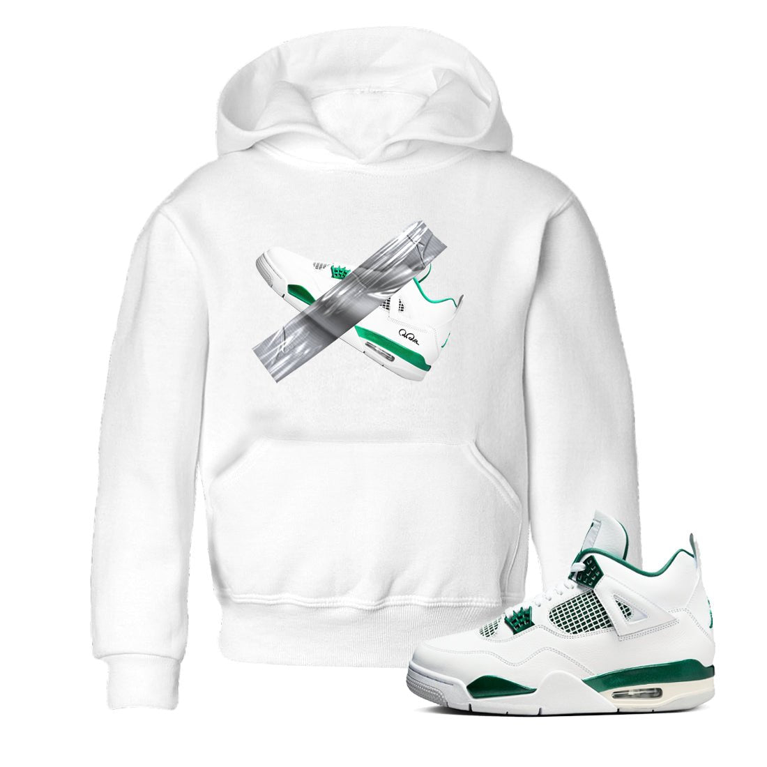4s Oxidized Green shirts to match jordans Duct Tape sneaker match tees Air Jordan 4 Oxidized Green SNRT Sneaker Tees streetwear brand Baby and Youth White 1 cotton tee