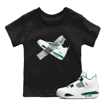 4s Oxidized Green shirts to match jordans Duct Tape sneaker match tees Air Jordan 4 Oxidized Green SNRT Sneaker Tees streetwear brand Baby and Youth Black 1 cotton tee