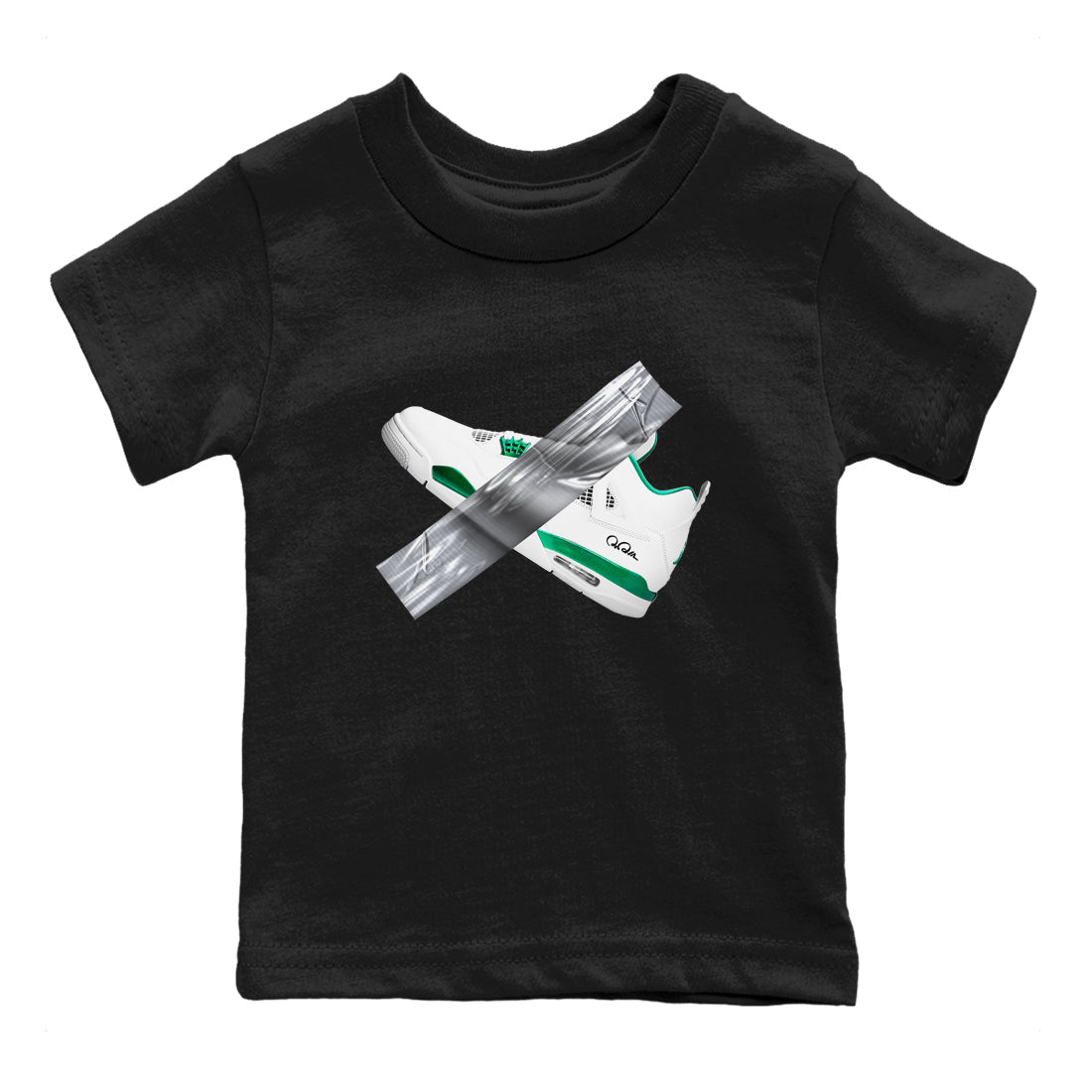4s Oxidized Green shirts to match jordans Duct Tape sneaker match tees Air Jordan 4 Oxidized Green SNRT Sneaker Tees streetwear brand Baby and Youth Black 2 cotton tee
