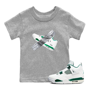 4s Oxidized Green shirts to match jordans Duct Tape sneaker match tees Air Jordan 4 Oxidized Green SNRT Sneaker Tees streetwear brand Baby and Youth Heather Grey 1 cotton tee