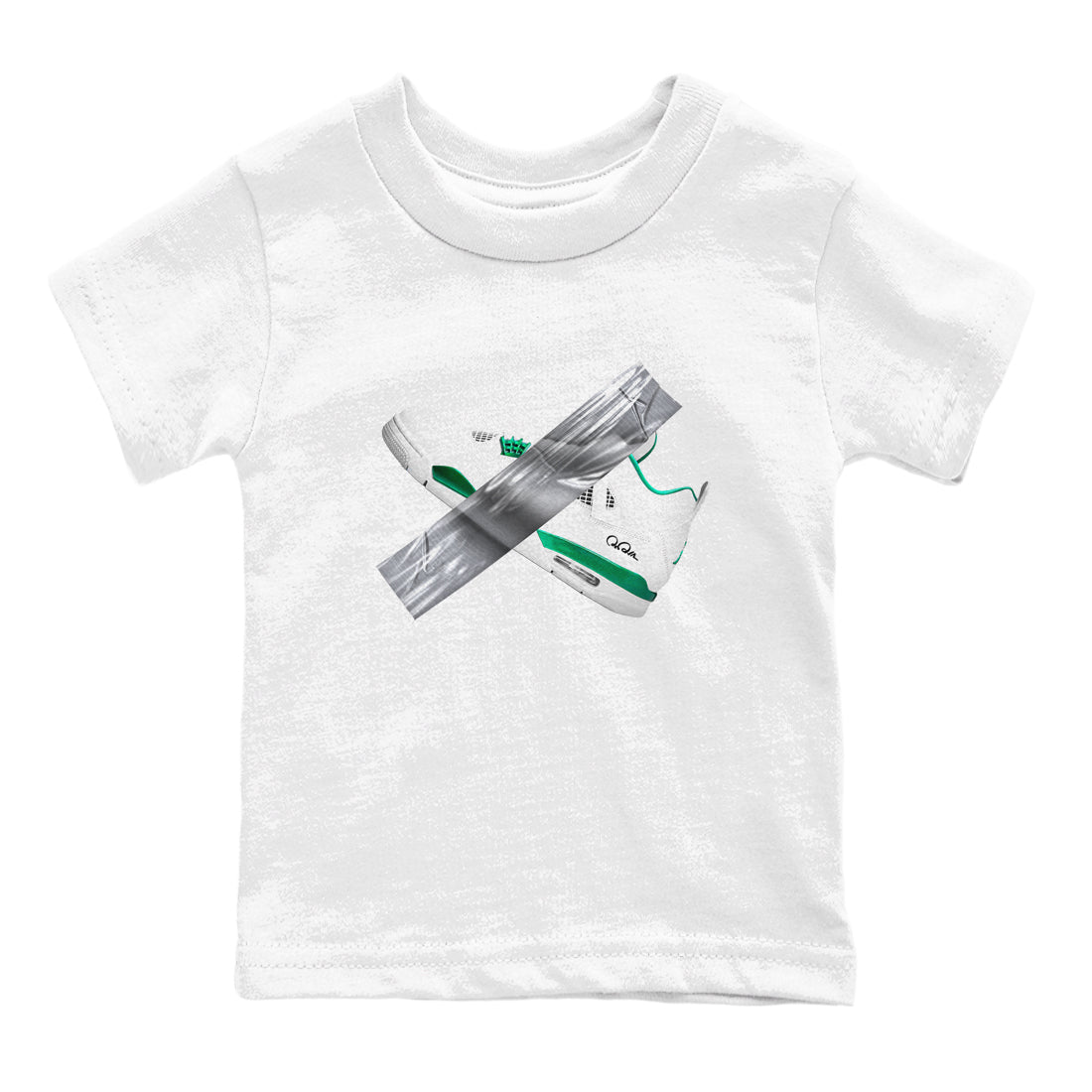 4s Oxidized Green shirts to match jordans Duct Tape sneaker match tees Air Jordan 4 Oxidized Green SNRT Sneaker Tees streetwear brand Baby and Youth White 2 cotton tee