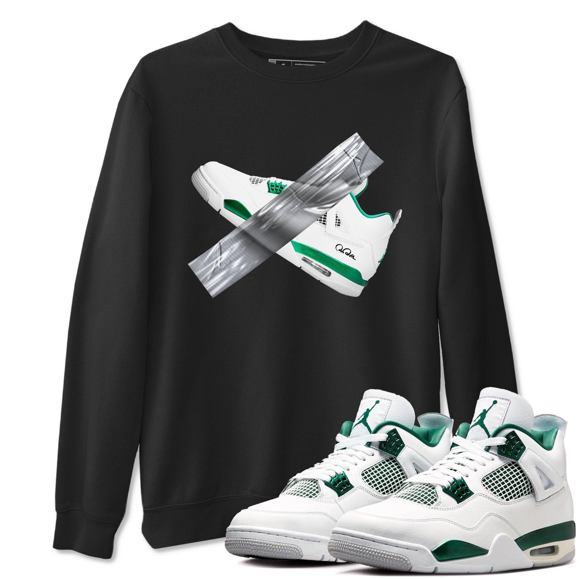 4s Oxidized Green shirts to match jordans Duct Tape sneaker match tees Air Jordan 4 Oxidized Green SNRT Sneaker Tees streetwear brand Black 1 unisex cotton tee