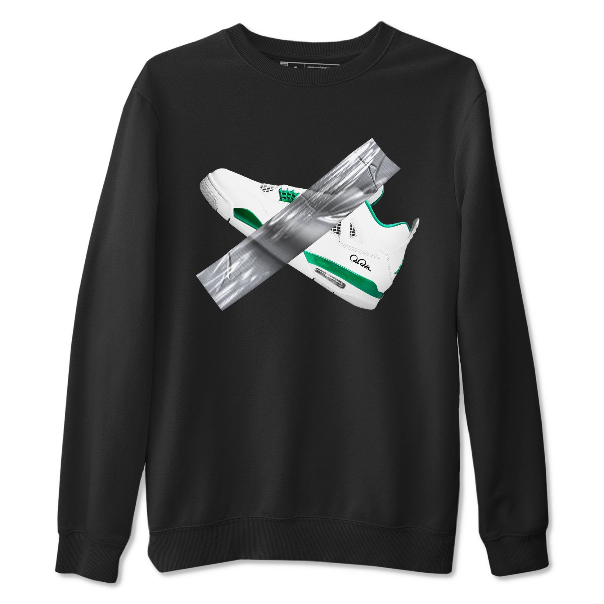 4s Oxidized Green shirts to match jordans Duct Tape sneaker match tees Air Jordan 4 Oxidized Green SNRT Sneaker Tees streetwear brand Black 2 unisex cotton tee