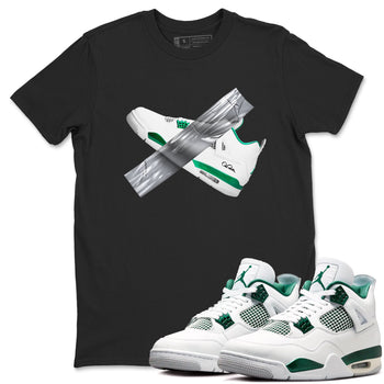 4s Oxidized Green shirts to match jordans Duct Tape sneaker match tees Air Jordan 4 Oxidized Green SNRT Sneaker Tees streetwear brand Black 1 unisex cotton tee