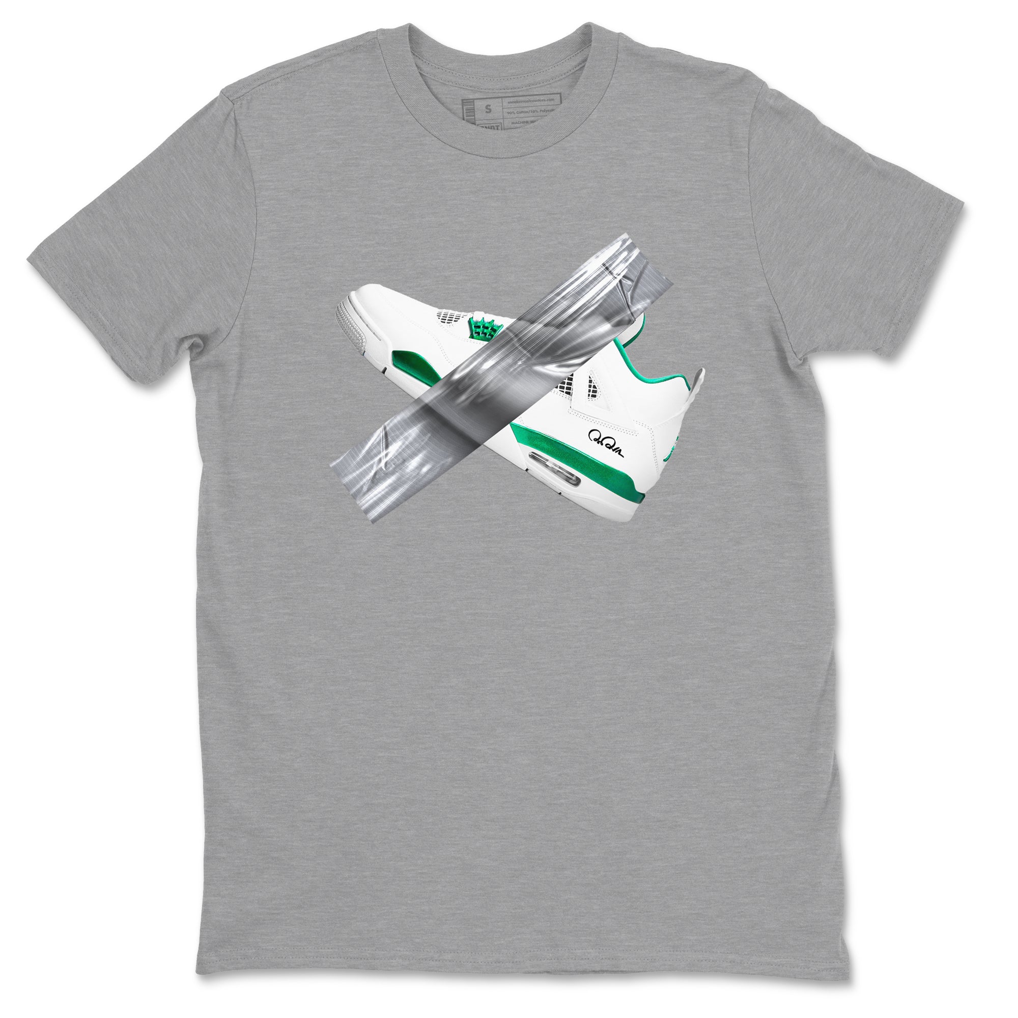 4s Oxidized Green shirts to match jordans Duct Tape sneaker match tees Air Jordan 4 Oxidized Green SNRT Sneaker Tees streetwear brand Heather Grey 2 unisex cotton tee