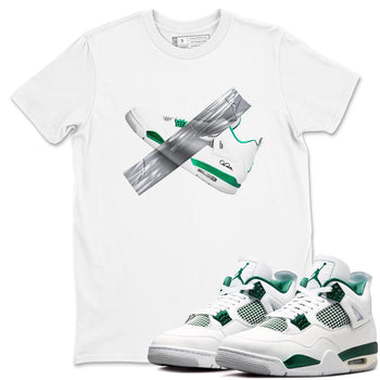 4s Oxidized Green shirts to match jordans Duct Tape sneaker match tees Air Jordan 4 Oxidized Green SNRT Sneaker Tees streetwear brand White 1 unisex cotton tee