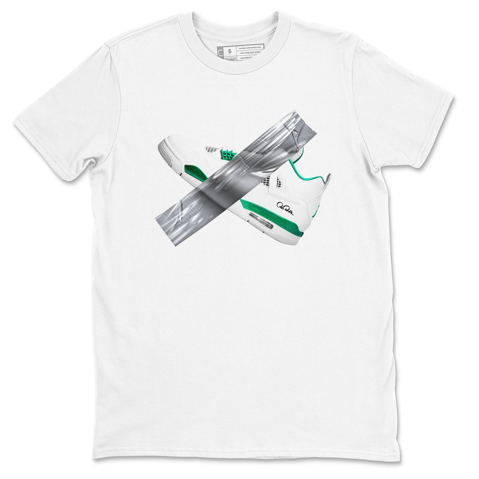 4s Oxidized Green shirts to match jordans Duct Tape sneaker match tees Air Jordan 4 Oxidized Green SNRT Sneaker Tees streetwear brand White 2 unisex cotton tee