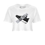 4s White Thunder shirts to match jordans Duct Tape sneaker match tees Air Jordan 4 White Thunder SNRT Sneaker Release Tees unisex cotton White 2 Crop Shirts