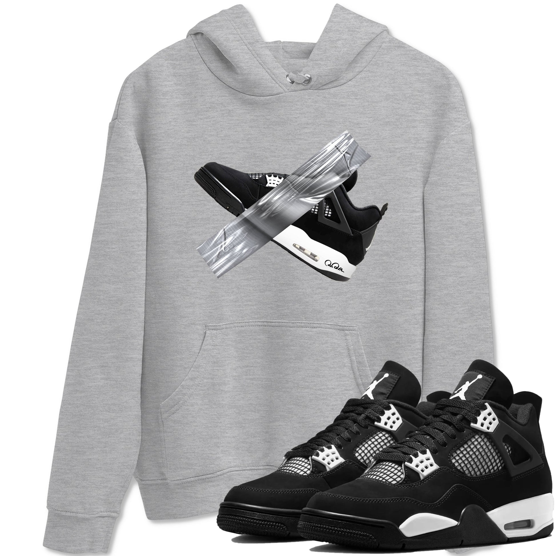 4s White Thunder shirts to match jordans Duct Tape sneaker match tees Air Jordan 4 White Thunder SNRT Sneaker Release Tees unisex cotton Heather Grey 1 crew neck shirts