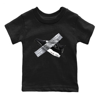 4s White Thunder shirts to match jordans Duct Tape sneaker match tees Air Jordan 4 White Thunder SNRT Sneaker Release Tees Youth Baby Black 2 crew neck shirts