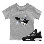 4s White Thunder shirts to match jordans Duct Tape sneaker match tees Air Jordan 4 White Thunder SNRT Sneaker Release Tees Youth Baby Heather Grey 1 crew neck shirts