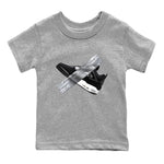 4s White Thunder shirts to match jordans Duct Tape sneaker match tees Air Jordan 4 White Thunder SNRT Sneaker Release Tees Youth Baby Heather Grey 2 crew neck shirts