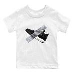 4s White Thunder shirts to match jordans Duct Tape sneaker match tees Air Jordan 4 White Thunder SNRT Sneaker Release Tees Youth Baby White 2 crew neck shirts