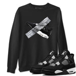 4s White Thunder shirts to match jordans Duct Tape sneaker match tees Air Jordan 4 White Thunder SNRT Sneaker Release Tees unisex cotton Black 1 crew neck shirts