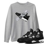 4s White Thunder shirts to match jordans Duct Tape sneaker match tees Air Jordan 4 White Thunder SNRT Sneaker Release Tees unisex cotton Heather Grey 1 crew neck shirts