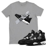 4s White Thunder shirts to match jordans Duct Tape sneaker match tees Air Jordan 4 White Thunder SNRT Sneaker Release Tees unisex cotton Heather Grey 1 crew neck shirts