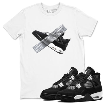 4s White Thunder shirts to match jordans Duct Tape sneaker match tees Air Jordan 4 White Thunder SNRT Sneaker Release Tees unisex cotton White 1 crew neck shirts