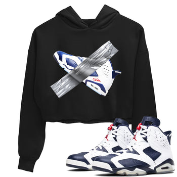 6s White And Midnight Navy shirts to match jordans Duct Tape sneaker match tees Air Jordan 6 White And Midnight Navy SNRT Sneaker Tees streetwear brand Black 2 crop tee