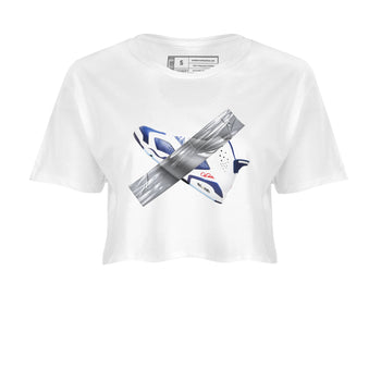 6s White And Midnight Navy shirts to match jordans Duct Tape sneaker match tees Air Jordan 6 White And Midnight Navy SNRT Sneaker Tees streetwear brand White 2 crop tee