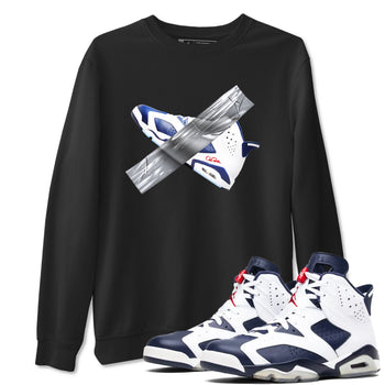 6s White And Midnight Navy shirts to match jordans Duct Tape sneaker match tees Air Jordan 6 White And Midnight Navy SNRT Sneaker Tees streetwear brand Black 1 unisex cotton tee