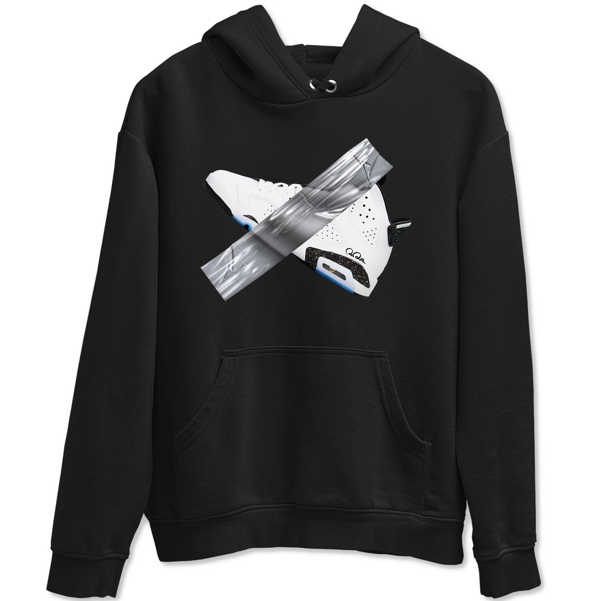 AJ6 White Black shirts to match jordans Duct Tape sneaker match tees Air Jordan 6 White Black SNRT Sneaker Tees streetwear brand Black 2 unisex cotton tee