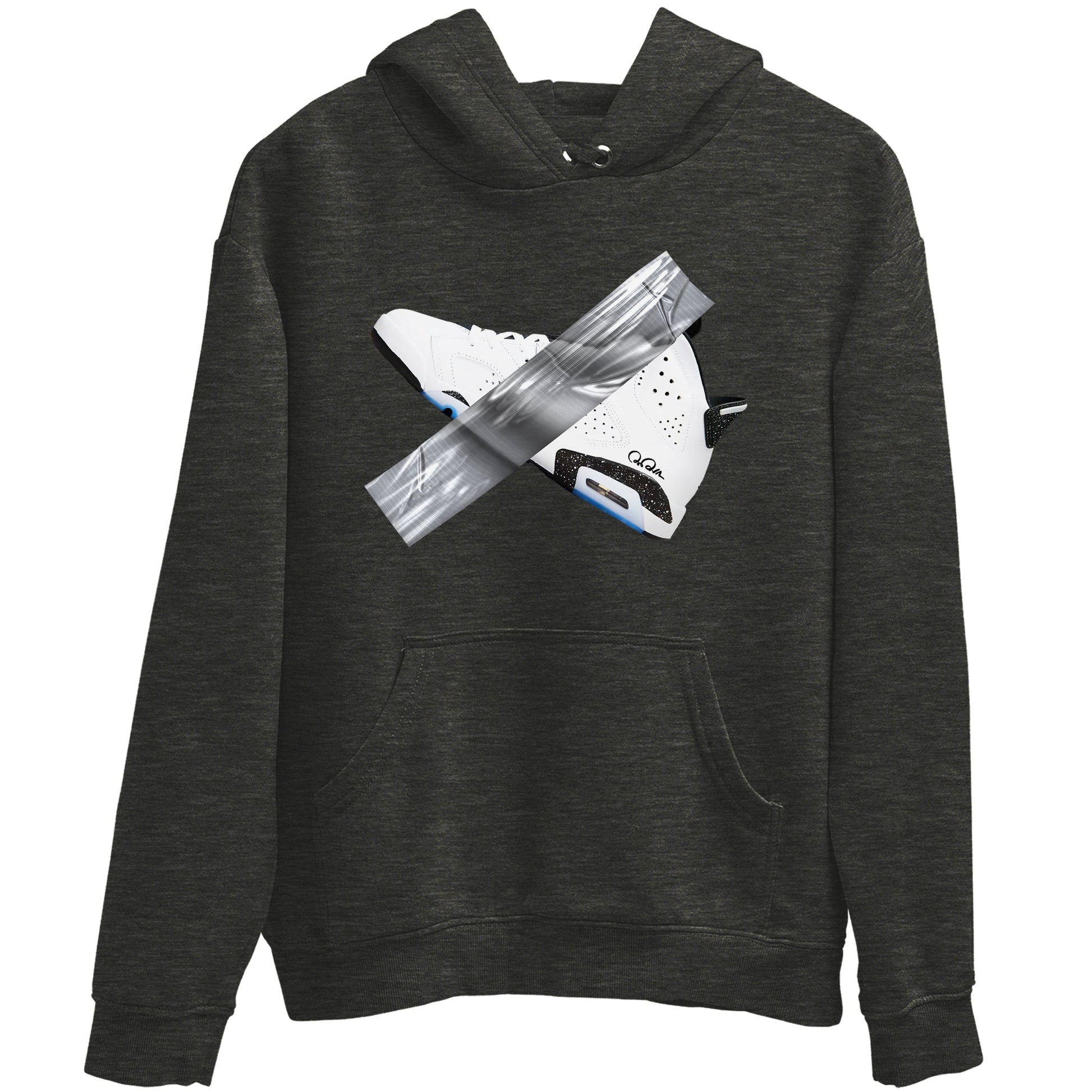 AJ6 White Black shirts to match jordans Duct Tape sneaker match tees Air Jordan 6 White Black SNRT Sneaker Tees streetwear brand Charcoal Heather 2 unisex cotton tee