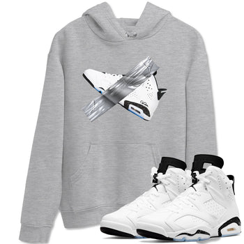 AJ6 White Black shirts to match jordans Duct Tape sneaker match tees Air Jordan 6 White Black SNRT Sneaker Tees streetwear brand Heather Grey 1 unisex cotton tee