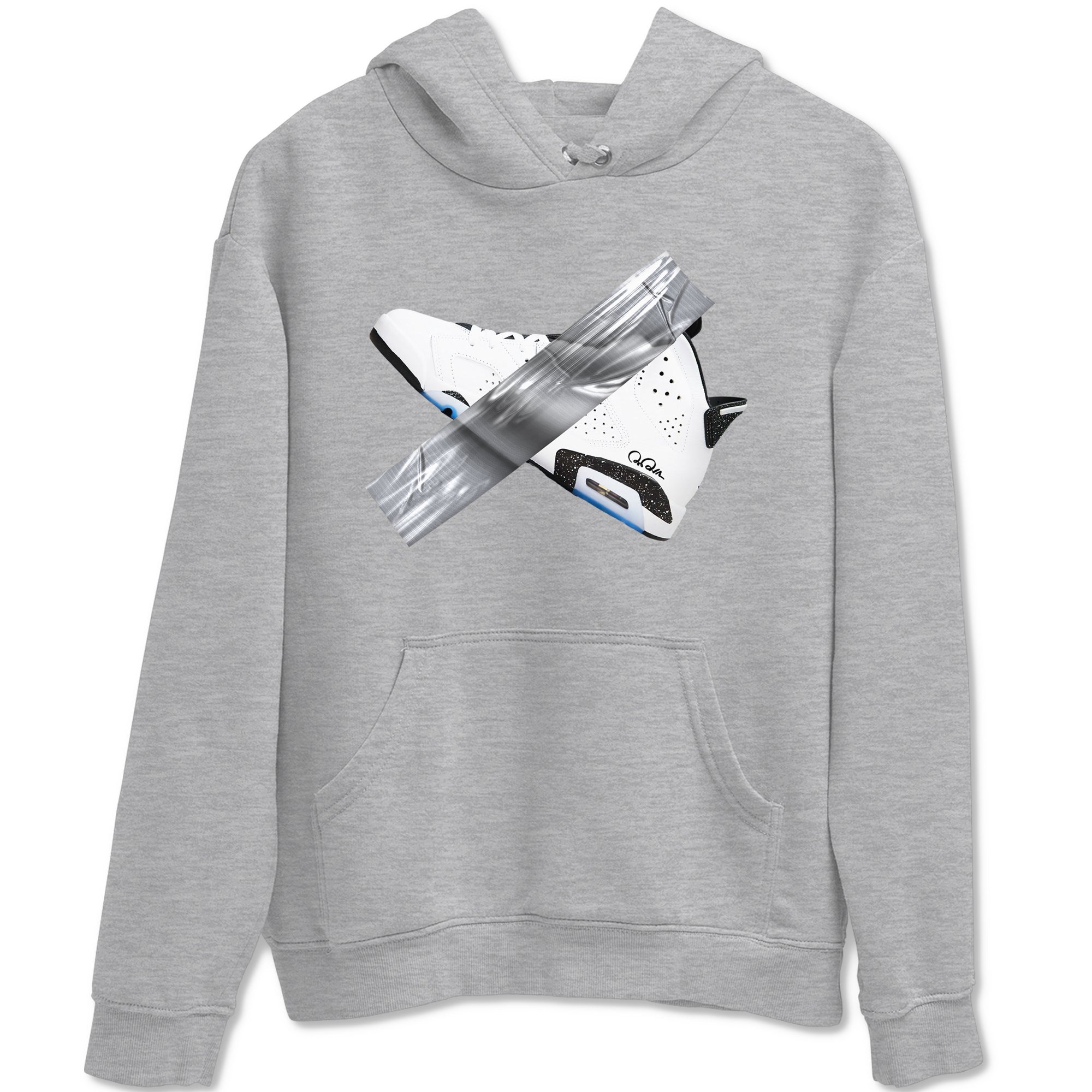AJ6 White Black shirts to match jordans Duct Tape sneaker match tees Air Jordan 6 White Black SNRT Sneaker Tees streetwear brand Heather Grey 2 unisex cotton tee