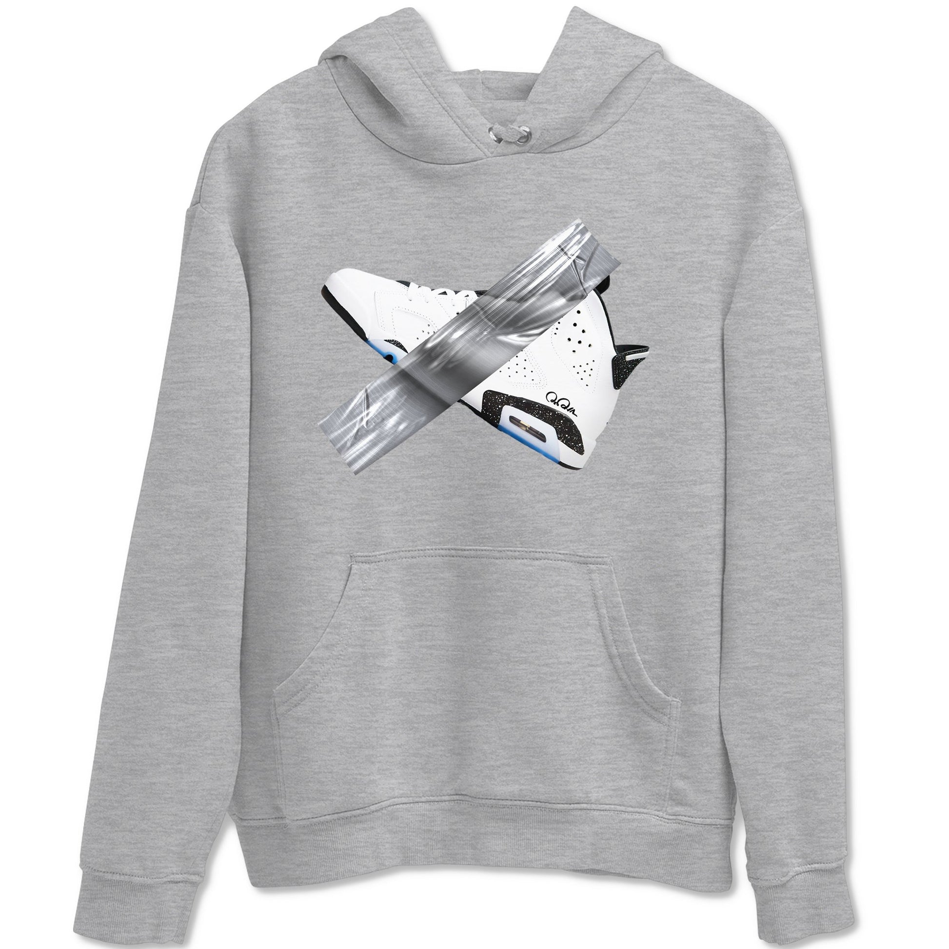 AJ6 White Black shirts to match jordans Duct Tape sneaker match tees Air Jordan 6 White Black SNRT Sneaker Tees streetwear brand Heather Grey 2 unisex cotton tee