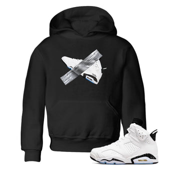 AJ6 White Black shirts to match jordans Duct Tape sneaker match tees Air Jordan 6 White Black SNRT Sneaker Tees streetwear brand Baby and Youth Black 1 cotton tee