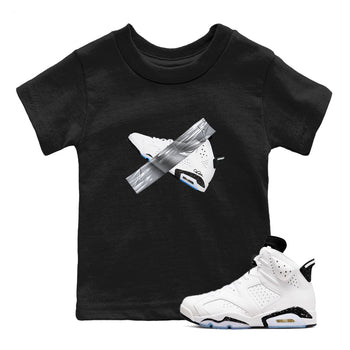 AJ6 White Black shirts to match jordans Duct Tape sneaker match tees Air Jordan 6 White Black SNRT Sneaker Tees streetwear brand Baby and Youth Black 1 cotton tee