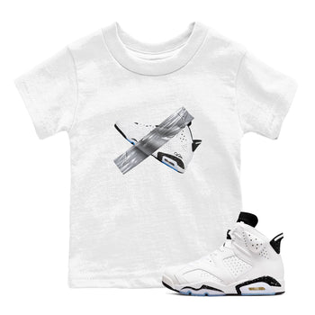 AJ6 White Black shirts to match jordans Duct Tape sneaker match tees Air Jordan 6 White Black SNRT Sneaker Tees streetwear brand Baby and Youth White 1 cotton tee