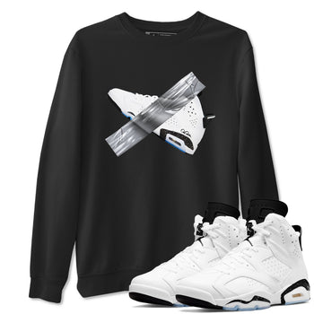 AJ6 White Black shirts to match jordans Duct Tape sneaker match tees Air Jordan 6 White Black SNRT Sneaker Tees streetwear brand Black 1 unisex cotton tee