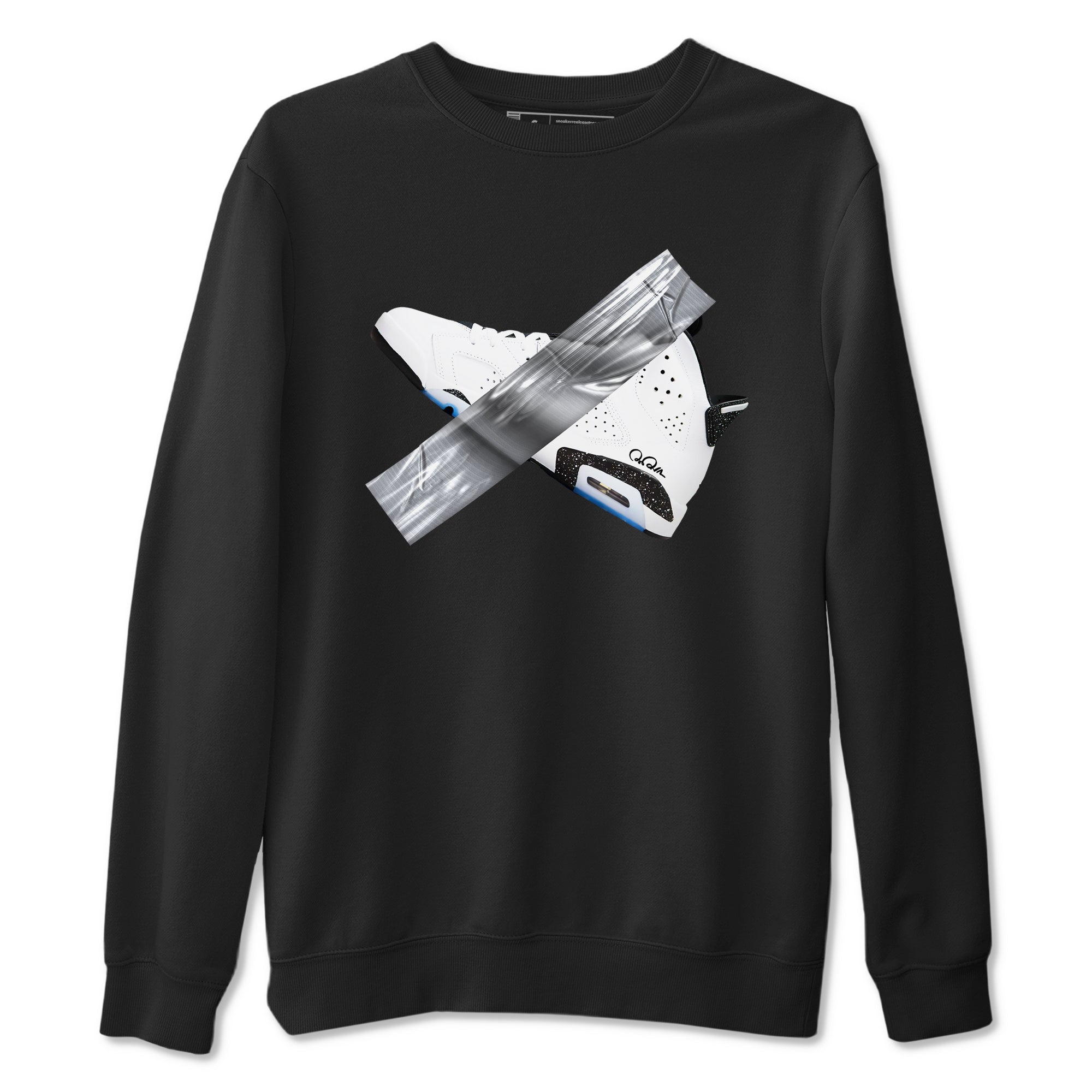 AJ6 White Black shirts to match jordans Duct Tape sneaker match tees Air Jordan 6 White Black SNRT Sneaker Tees streetwear brand Black 2 unisex cotton tee
