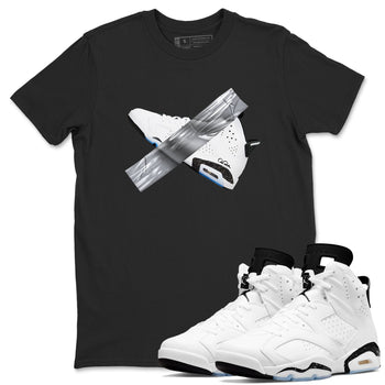 AJ6 White Black shirts to match jordans Duct Tape sneaker match tees Air Jordan 6 White Black SNRT Sneaker Tees streetwear brand Black 1 unisex cotton tee