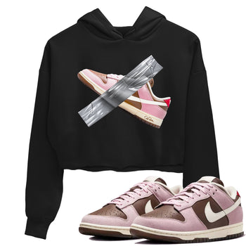 Dunk Cacao Wow And Pink Foam shirts to match jordans Duct Tape sneaker match tees Dunk Cacao Wow And Pink Foam SNRT Sneaker Tees streetwear brand Black 1 crop tee