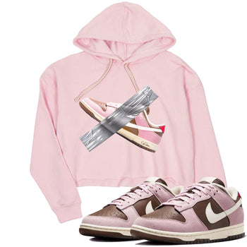 Dunk Cacao Wow And Pink Foam shirts to match jordans Duct Tape sneaker match tees Dunk Cacao Wow And Pink Foam SNRT Sneaker Tees streetwear brand Pink 1 crop tee