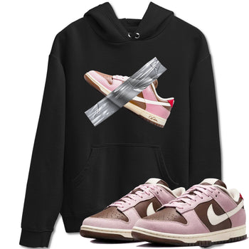 Dunk Cacao Wow And Pink Foam shirts to match jordans Duct Tape sneaker match tees Dunk Cacao Wow And Pink Foam SNRT Sneaker Tees streetwear brand Black 1 unisex cotton tee