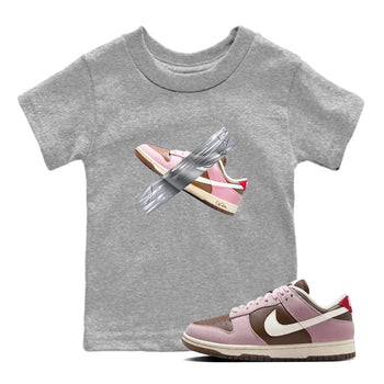Dunk Cacao Wow And Pink Foam shirts to match jordans Duct Tape sneaker match tees Dunk Cacao Wow And Pink Foam SNRT Sneaker Tees streetwear brand Baby and Youth Heather Grey 1 cotton tee