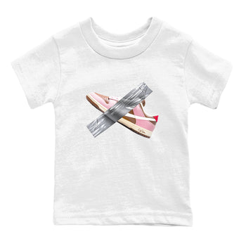 Dunk Cacao Wow And Pink Foam shirts to match jordans Duct Tape sneaker match tees Dunk Cacao Wow And Pink Foam SNRT Sneaker Tees streetwear brand Baby and Youth White 2 cotton tee