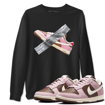 Dunk Cacao Wow And Pink Foam shirts to match jordans Duct Tape sneaker match tees Dunk Cacao Wow And Pink Foam SNRT Sneaker Tees streetwear brand Black 1 unisex cotton tee